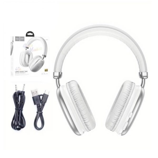 Audifonos Hoco W35 Hifi Premium Bluetooth Diadema Plateado - Imagen 3
