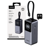 Power Bank Ugreen 20000 mAh 130W con Cable Integrado para Laptops