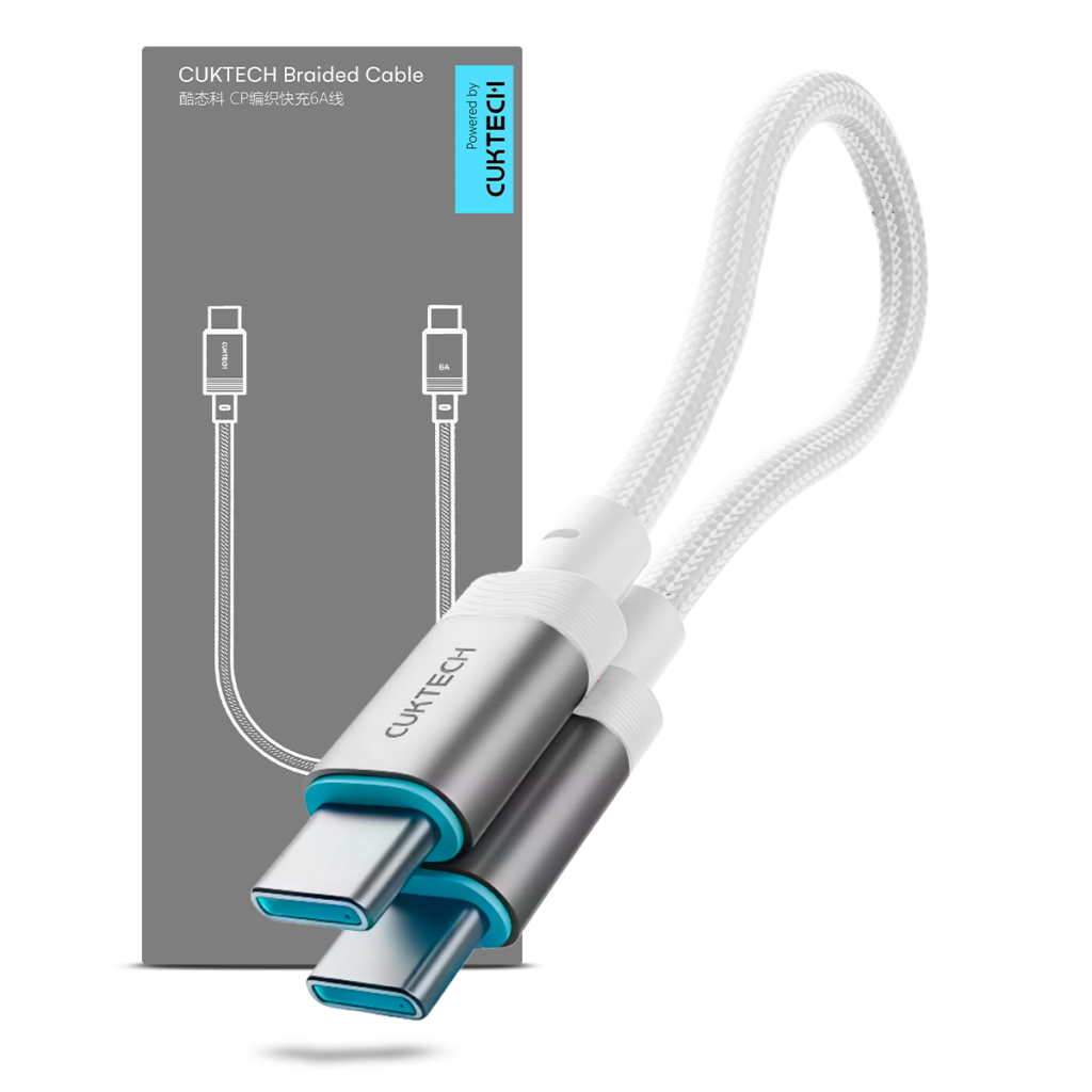 Cable Cuktech 240W usb-c 6a 15cm ctc615s Blanco