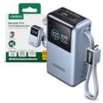 Mini Power Bank Ugreen 55W 10000 mAh PB727 Cable Integrado con Pantalla LED