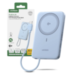 Power Bank Magnetico Ugreen Qi2 10000 mAh 30W Magflow Air Con Cable Celeste