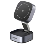 Cargador Magnetico Qi2 Ugreen 15W Soporte Plegable 2 en 1 W702 Negro